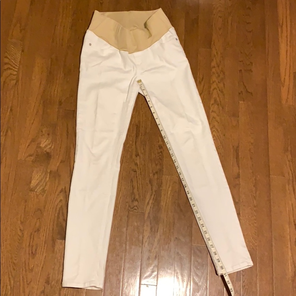 LOFT Maternity white skinny jeans